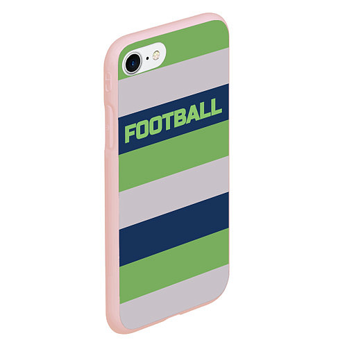 Чехол iPhone 7/8 матовый Цветные полосы текст футбол Text football colored / 3D-Светло-розовый – фото 2