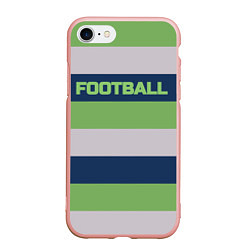 Чехол iPhone 7/8 матовый Цветные полосы текст футбол Text football colored