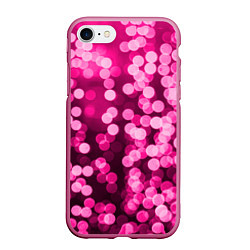 Чехол iPhone 7/8 матовый Розовые блестки, цвет: 3D-малиновый