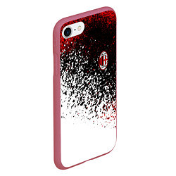 Чехол iPhone 7/8 матовый Ac milan краска, цвет: 3D-малиновый — фото 2