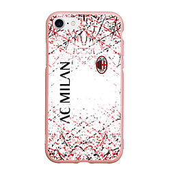Чехол iPhone 7/8 матовый Ac milan logo, цвет: 3D-светло-розовый