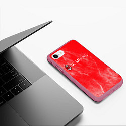 Чехол iPhone 7/8 матовый Ac milan абстракция, цвет: 3D-малиновый — фото 2