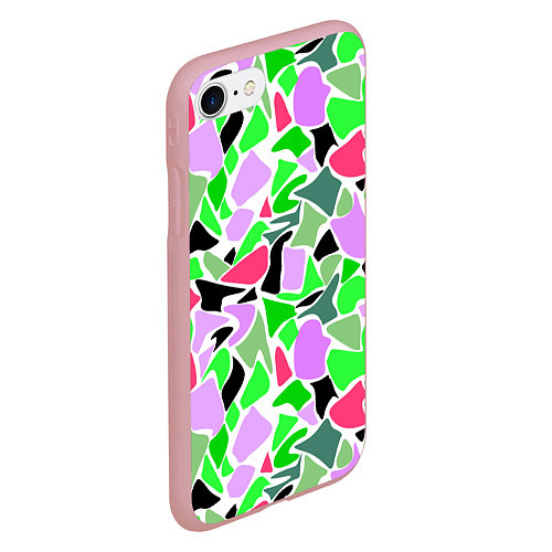 Чехол iPhone 7/8 матовый Abstract pattern green pink spots / 3D-Баблгам – фото 2