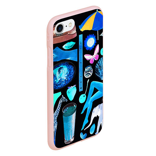 Чехол iPhone 7/8 матовый Underground pattern Fashion 2099 / 3D-Светло-розовый – фото 2