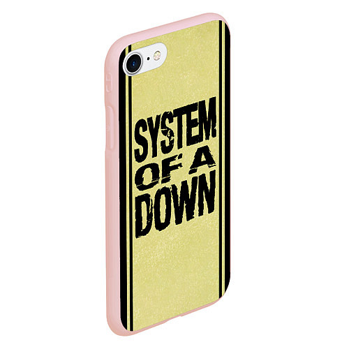 Чехол iPhone 7/8 матовый System of a Down: 5 Album Bundle / 3D-Светло-розовый – фото 2