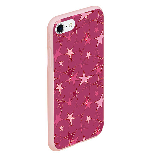 Чехол iPhone 7/8 матовый Terracotta Star Pattern / 3D-Светло-розовый – фото 2