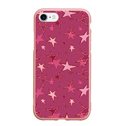 Чехол iPhone 7/8 матовый Terracotta Star Pattern, цвет: 3D-светло-розовый