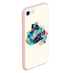 Чехол iPhone 7/8 матовый Хагги Вагги с гирляндой, цвет: 3D-светло-розовый — фото 2