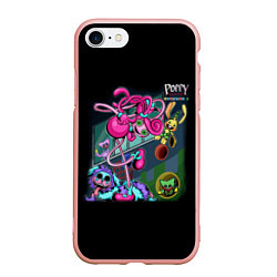 Чехол iPhone 7/8 матовый Poppy Playtime - Chapter 2 персонажи игры, цвет: 3D-светло-розовый