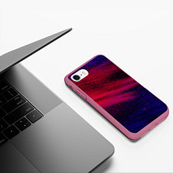 Чехол iPhone 7/8 матовый Неоновая пыль - Красный, цвет: 3D-малиновый — фото 2