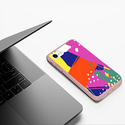 Чехол iPhone 7/8 матовый Красочная летняя картинка Fashion trend, цвет: 3D-светло-розовый — фото 2