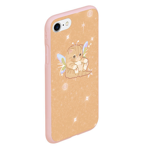 Чехол iPhone 7/8 матовый Котёнок с крыльями / 3D-Светло-розовый – фото 2