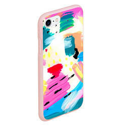 Чехол iPhone 7/8 матовый Всплески красок Лето, цвет: 3D-светло-розовый — фото 2