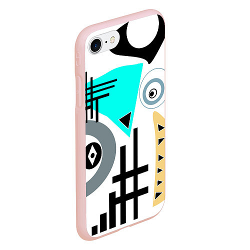 Чехол iPhone 7/8 матовый Абстрактный современный дизайн / 3D-Светло-розовый – фото 2
