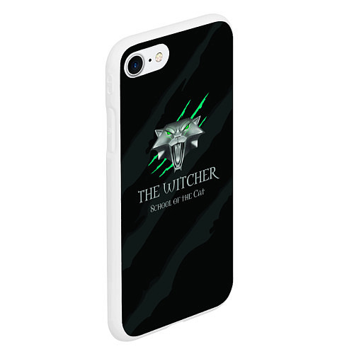 Чехол iPhone 7/8 матовый The Witcher School of the Cat / 3D-Белый – фото 2