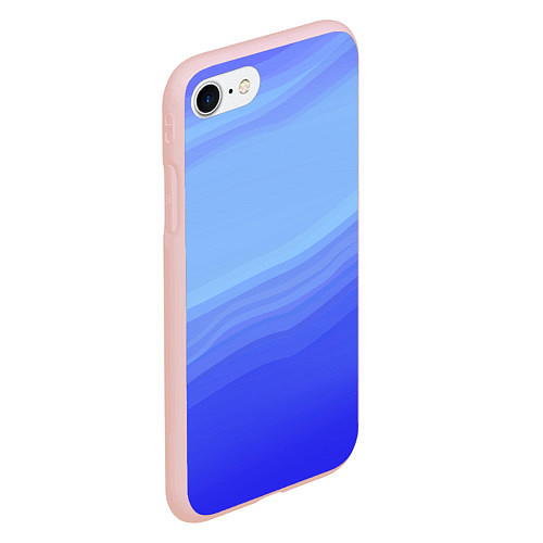 Чехол iPhone 7/8 матовый Blue abstract pattern / 3D-Светло-розовый – фото 2