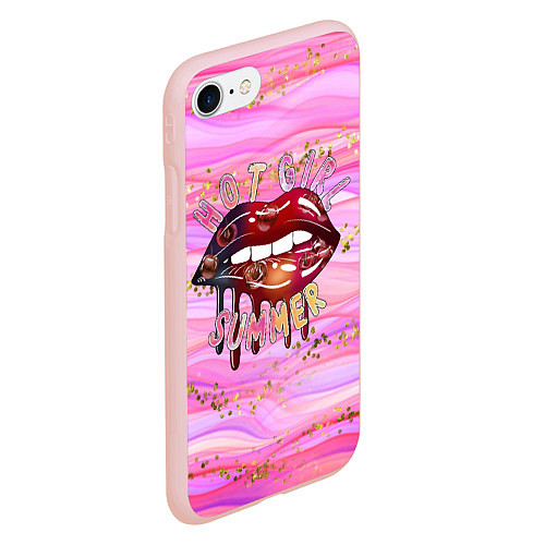 Чехол iPhone 7/8 матовый HOT GIRL SUMMER / 3D-Светло-розовый – фото 2
