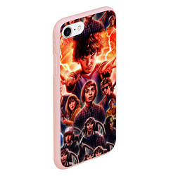 Чехол iPhone 7/8 матовый Stranger Things Арт, цвет: 3D-светло-розовый — фото 2