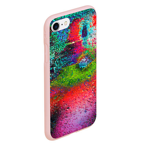 Чехол iPhone 7/8 матовый Pointillism Art Fashion trend / 3D-Светло-розовый – фото 2