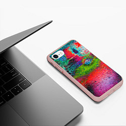 Чехол iPhone 7/8 матовый Pointillism Art Fashion trend, цвет: 3D-светло-розовый — фото 2