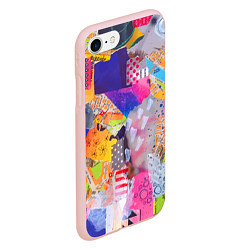 Чехол iPhone 7/8 матовый Patchwork quilt Fashion trend, цвет: 3D-светло-розовый — фото 2