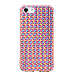 Чехол iPhone 7/8 матовый Геометрический паттерн, цвет: 3D-светло-розовый