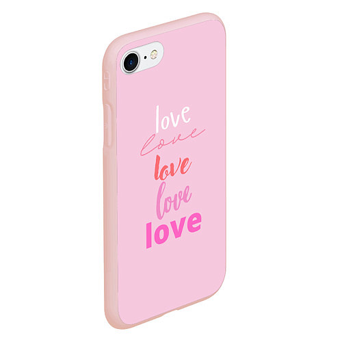 Чехол iPhone 7/8 матовый Love love! / 3D-Светло-розовый – фото 2