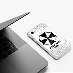 Чехол iPhone 7/8 матовый Resident Evil с потертостями на светлом фоне, цвет: 3D-белый — фото 2