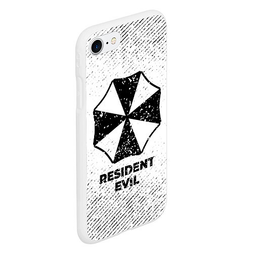 Чехол iPhone 7/8 матовый Resident Evil с потертостями на светлом фоне / 3D-Белый – фото 2