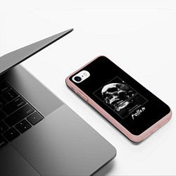 Чехол iPhone 7/8 матовый Skull with inscriptions, цвет: 3D-светло-розовый — фото 2