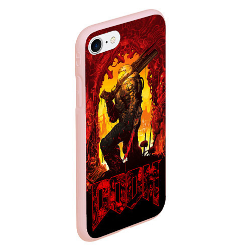 Чехол iPhone 7/8 матовый Doom slayer - gates / 3D-Светло-розовый – фото 2