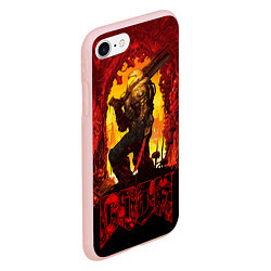 Чехол iPhone 7/8 матовый Doom slayer - gates, цвет: 3D-светло-розовый — фото 2