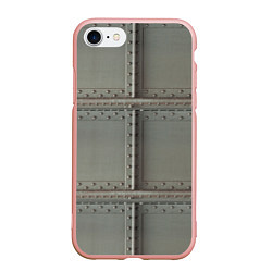 Чехол iPhone 7/8 матовый Стальные плиты с заклёпками, цвет: 3D-светло-розовый