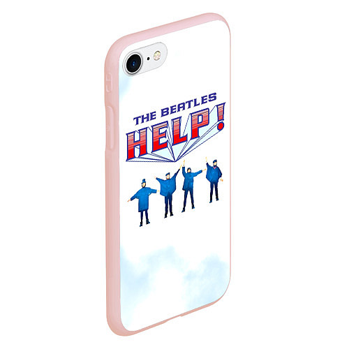 Чехол iPhone 7/8 матовый The Beatles Help! / 3D-Светло-розовый – фото 2