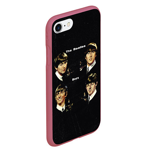 Чехол iPhone 7/8 матовый The Beatles Boys / 3D-Малиновый – фото 2