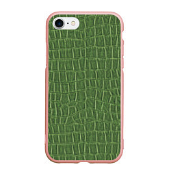 Чехол iPhone 7/8 матовый Крокодиловая кожа зелёная