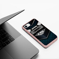 Чехол iPhone 7/8 матовый Muscle ride Черное авто, цвет: 3D-светло-розовый — фото 2