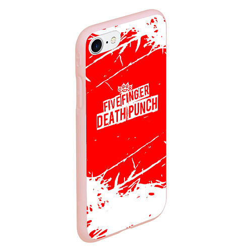 Чехол iPhone 7/8 матовый Five Finger Death Punch - metal / 3D-Светло-розовый – фото 2