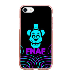 Чехол iPhone 7/8 матовый FNAF Фредди neon, цвет: 3D-светло-розовый