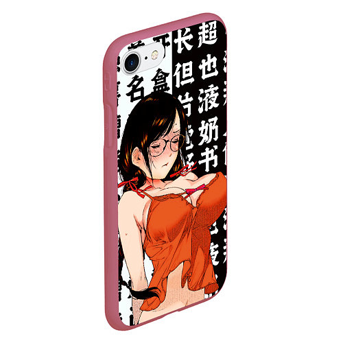 Чехол iPhone 7/8 матовый Цубаса Ханэкава - monogatari series / 3D-Малиновый – фото 2