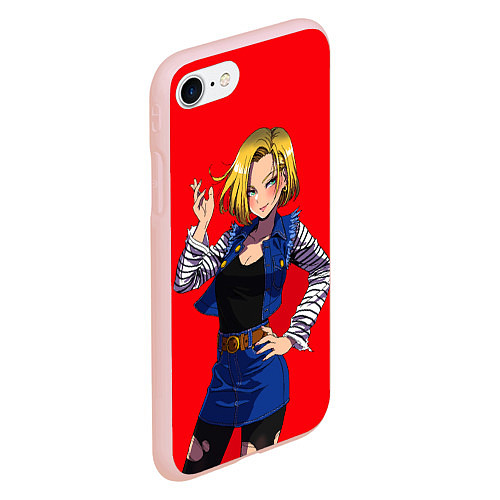 Чехол iPhone 7/8 матовый Андроид 18 Вайфу Dragon ball / 3D-Светло-розовый – фото 2