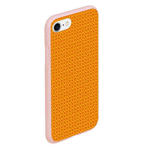 Чехол iPhone 7/8 матовый Оранжевые классические узоры / 3D-Светло-розовый – фото 2