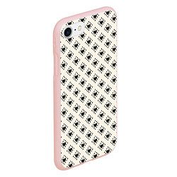Чехол iPhone 7/8 матовый Черные сердечки паттерн, цвет: 3D-светло-розовый — фото 2