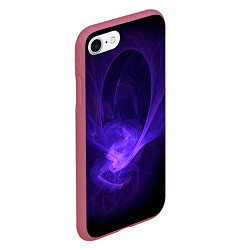 Чехол iPhone 7/8 матовый Неоновые фракталы, цвет: 3D-малиновый — фото 2