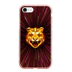 Чехол iPhone 7/8 матовый Stay Wild! Tiger, цвет: 3D-светло-розовый
