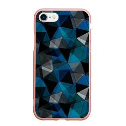 Чехол iPhone 7/8 матовый Сине-черный геометрический