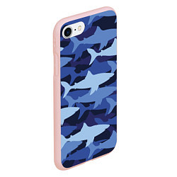 Чехол iPhone 7/8 матовый Акулий камуфляж - паттерн, цвет: 3D-светло-розовый — фото 2