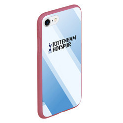 Чехол iPhone 7/8 матовый Tottenham hotspur Голубые полосы, цвет: 3D-малиновый — фото 2