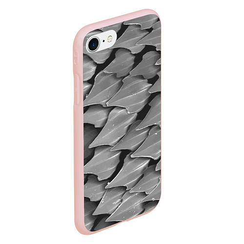 Чехол iPhone 7/8 матовый Кожа акулы - броня / 3D-Светло-розовый – фото 2