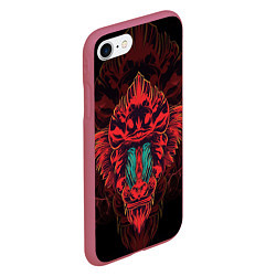 Чехол iPhone 7/8 матовый Красная обезьяна, цвет: 3D-малиновый — фото 2